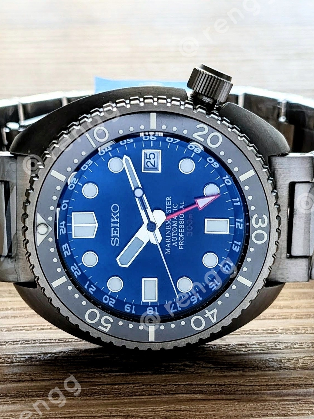 Full Titanium Seiko GMT Turtle Automatic 300m Blue Diver Mod Watch Sapphire AR - Picture 3 of 11